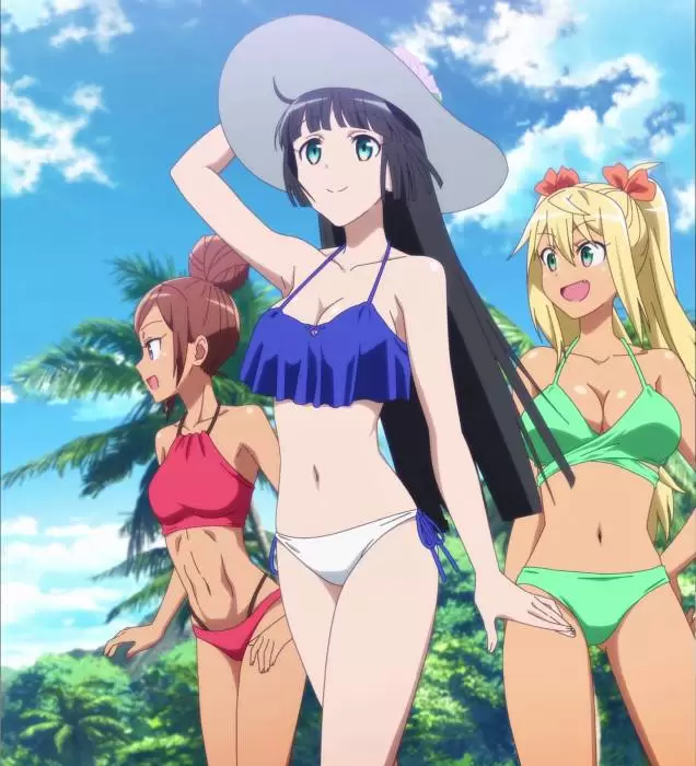 exercise anime girls beach ecchi