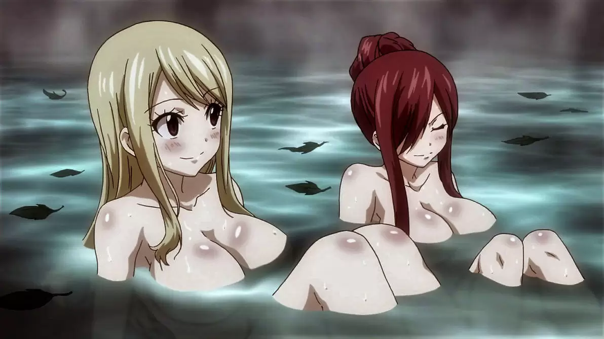 lucy and erza bathing