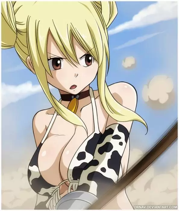 lucy heartfilia cow girl outfit fanart