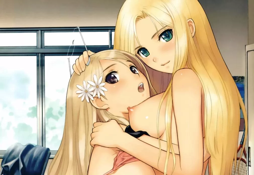 2 anime girls ecchi boobs hot