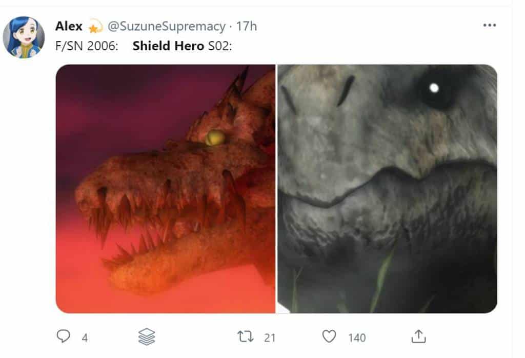 shield hero comparison animation tweet cgi