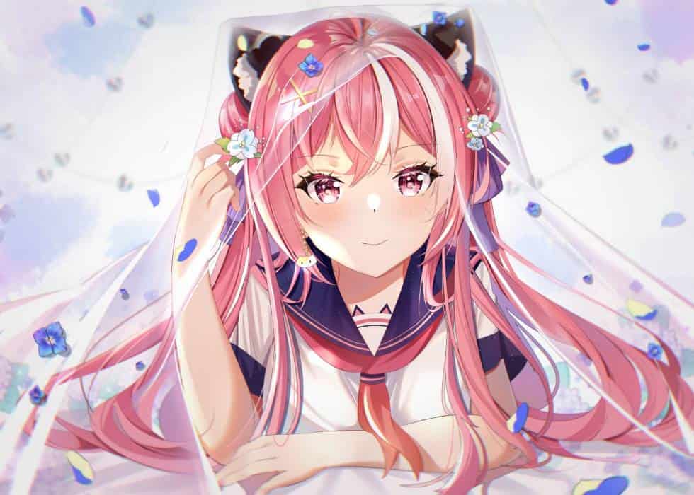 Anime Pink Eyes Wallpaper Girl Cute