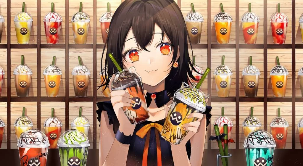 coffee shop anime girl wallpaper