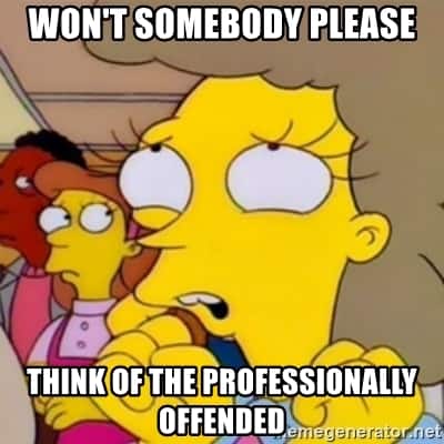 simpsons meme professionally offended