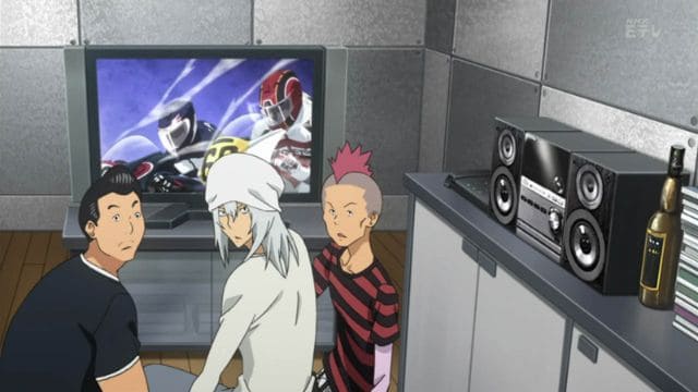 anime characters watching tv movie binge