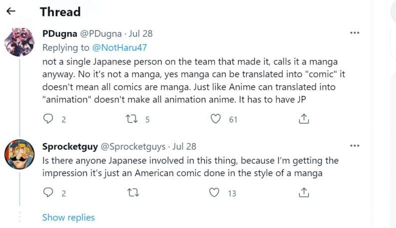 not a real manga tweets clock striker black female protagonist controversy