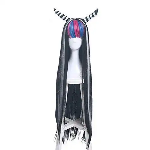 Anime Cosplay Wig for Mioda Ibuki, 100cm Long Straight Mixed Color wig