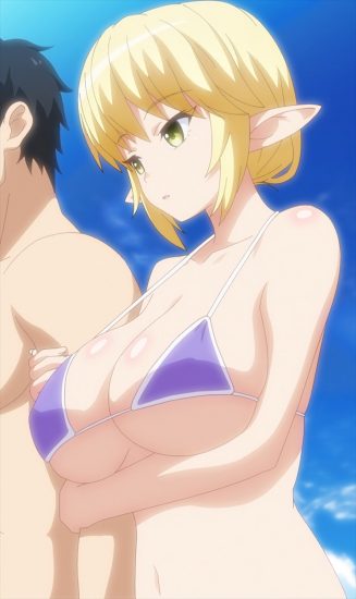 Enjo Kouhai boobs hentai blonde girl