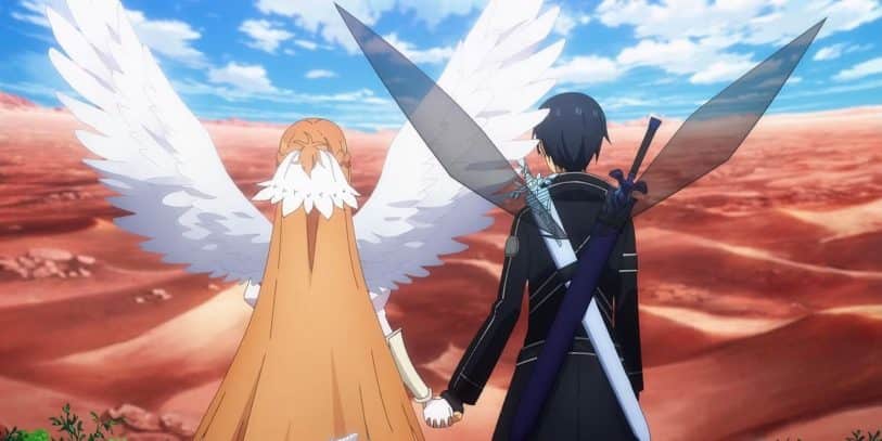 Kirito And Asuna Sword Art Online holding hands