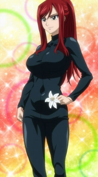 erza scarlet sexy black outfit