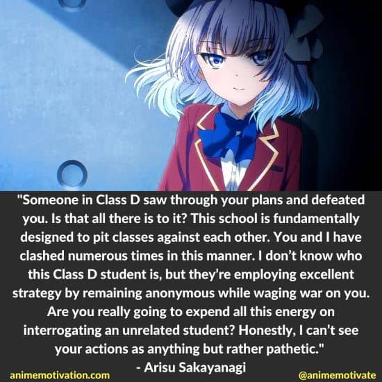 Arisu Sakayanagi Quotes Classroom Of The Elite (3)