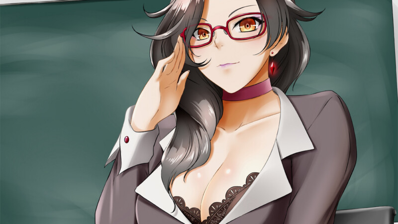 milf anime wallpaper hot lady glasses