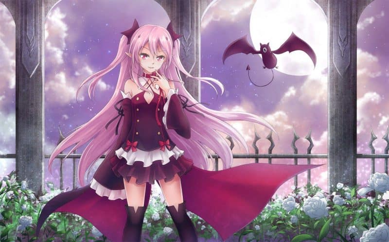 Vampire Anime Girl Wallpaper Pink Hair