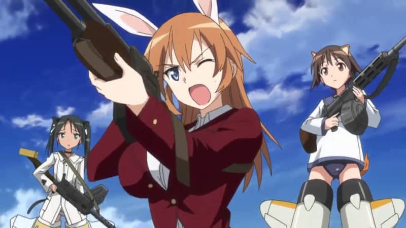 Strike Witches girls shooting