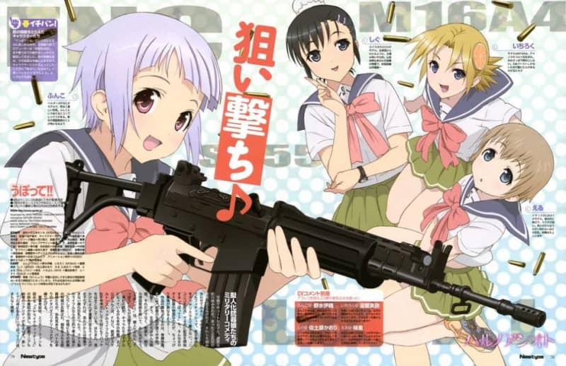 Upotte anime girls weapons