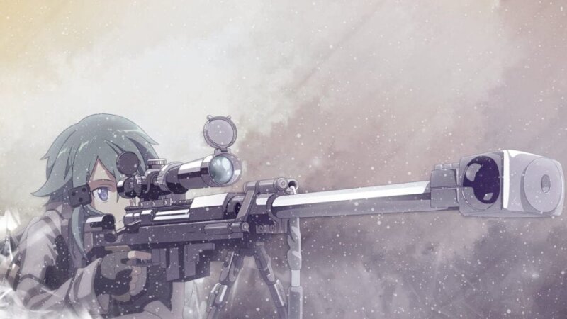 Sinon Asada Wallpaper Sniper Rifle Gun