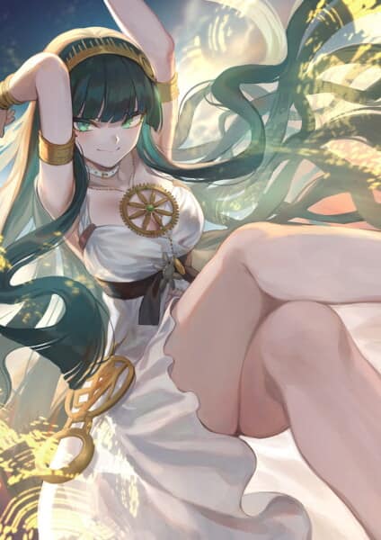 mythical anime girl smile art fantasy thicc