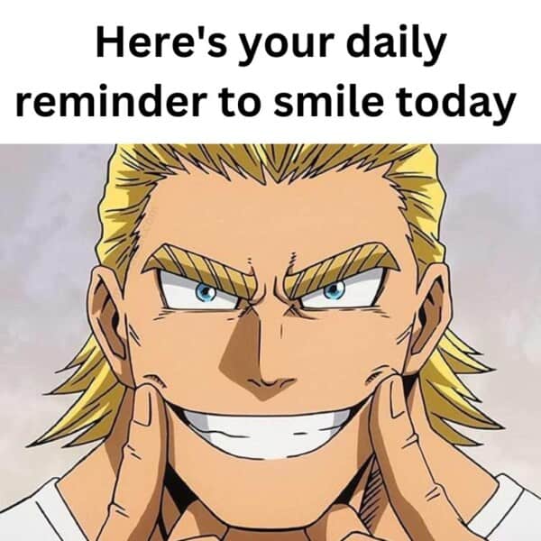 all might smiling mha