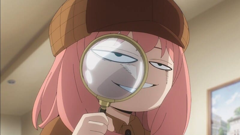 anime magnifying glass smug anya