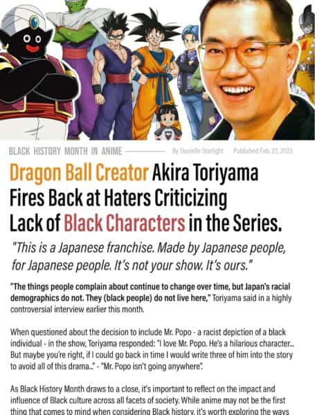 fake meme about akira toriyama black anime characters