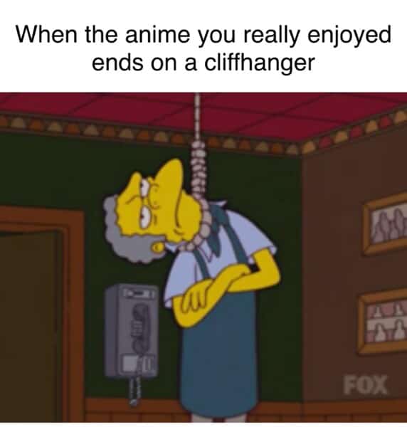 anime cliffhanger meme