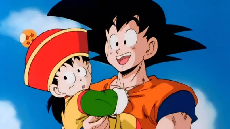 Dragon Ball Z goku with his son gohan