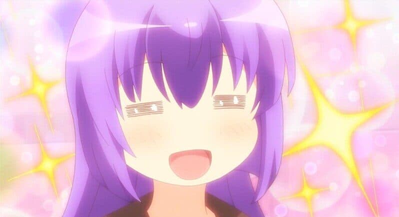 anime cute girl purple hair relaxed face e1692042263233