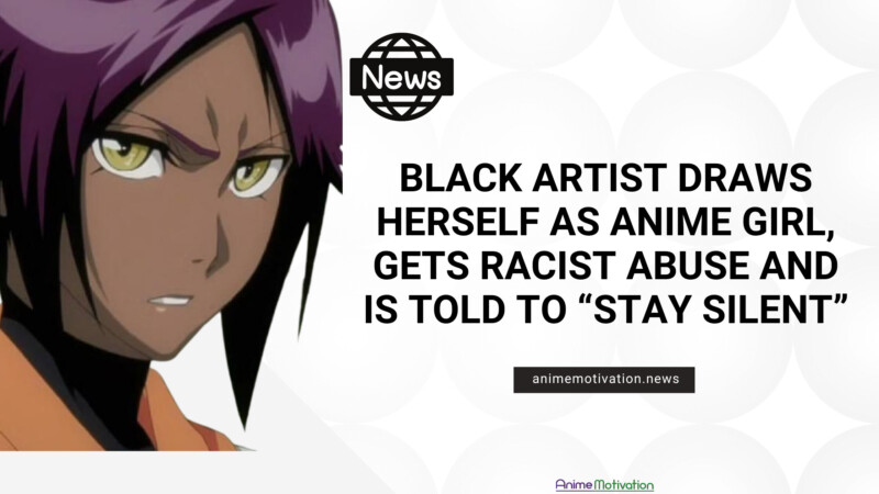 هنرمند سیاه پوست در حالی که دختر انیمه مورد آزار نژادپرستانه قرار می گیرد و به او گفته می شود ساکت بمانید خودش را می کشد
