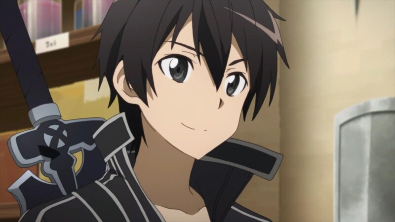 kirito face slight smile | https://animemotivation.com/how-kirito-from-sao-influenced-isekai-characters/