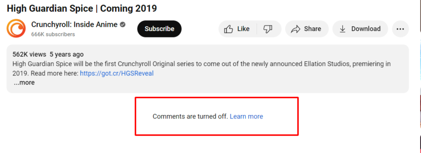 crunchyroll turned off comments for high guardian spice | https://animemotivation.com/why-high-guardian-spice-was-bad/