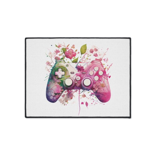 Heavy Duty Floor Mat Pink Video Game Controller Art