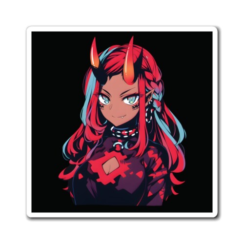 Magnet Dark Skinned Anime Girl Art Horns