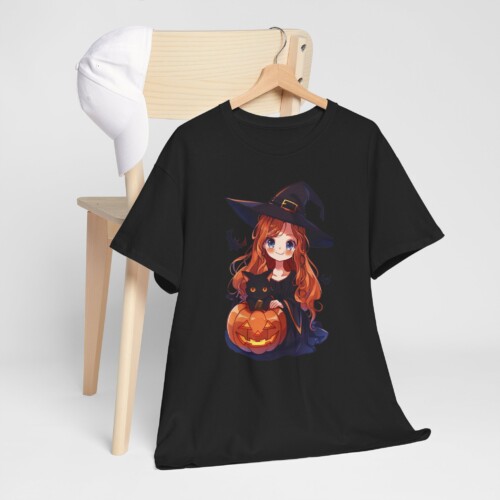 Unisex T Shirt Another Anime Witch Red Hair Pumpkin Halloween Art