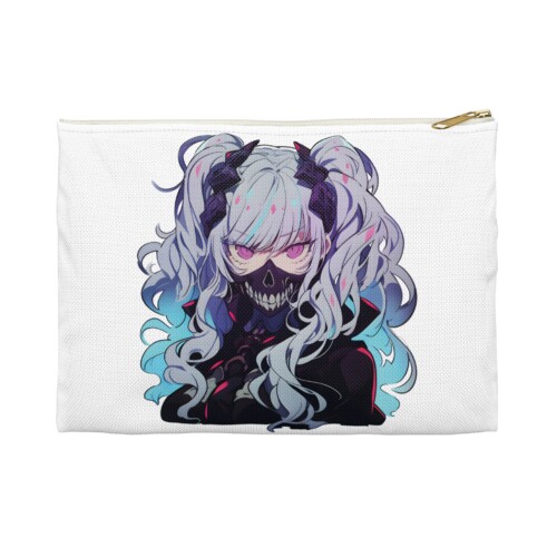 Ghoul Face Halloween Anime Girl Accessory Pouch