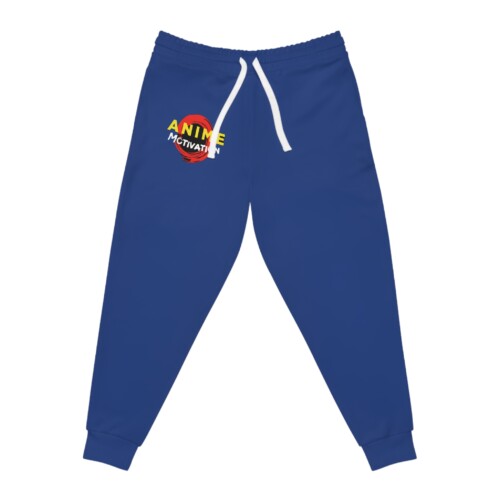 Blue Athletic Joggers Anime Motivation Text Logo