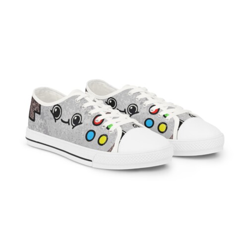 Men's Low Top Sneakers Video Game Controller Buttons Art