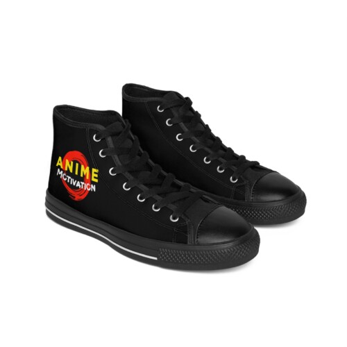 Men's Black Classic Anime Sneakers Logo Cool Design