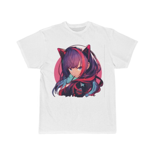 Cute Kawaii T Shirt Neko Anime Girl Purple Hair Aesthetic