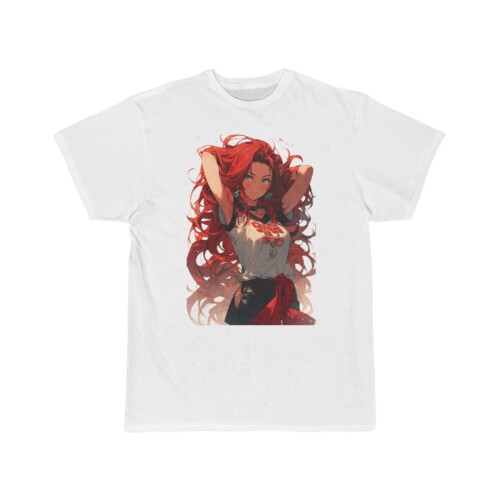 Beautiful Anime Girl Red Hair T Shirt Original Art Design